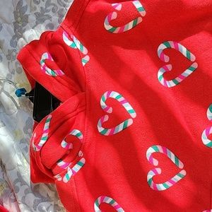 Candy cane Heart hoodie size 2T